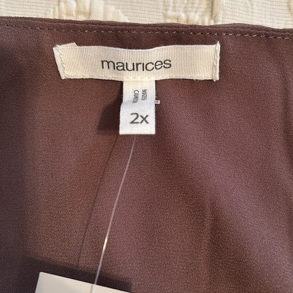Maunces ladies button up top brown 2X - Picture 2 of 4